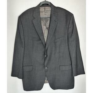 Lorenzo Latini Suit Jacket Mens 50R Gray Pinstripe Wool Cashmere Canada Preppy